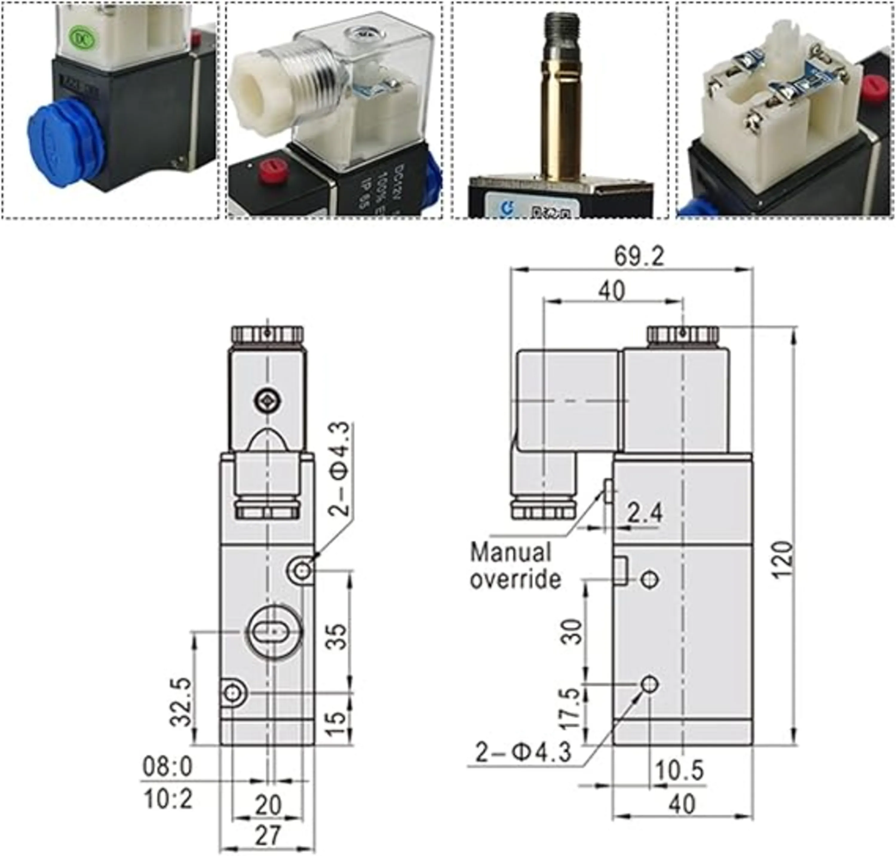 شیر برقی 2-3 تک ایرکنترل Aircontrol سایز 3/8