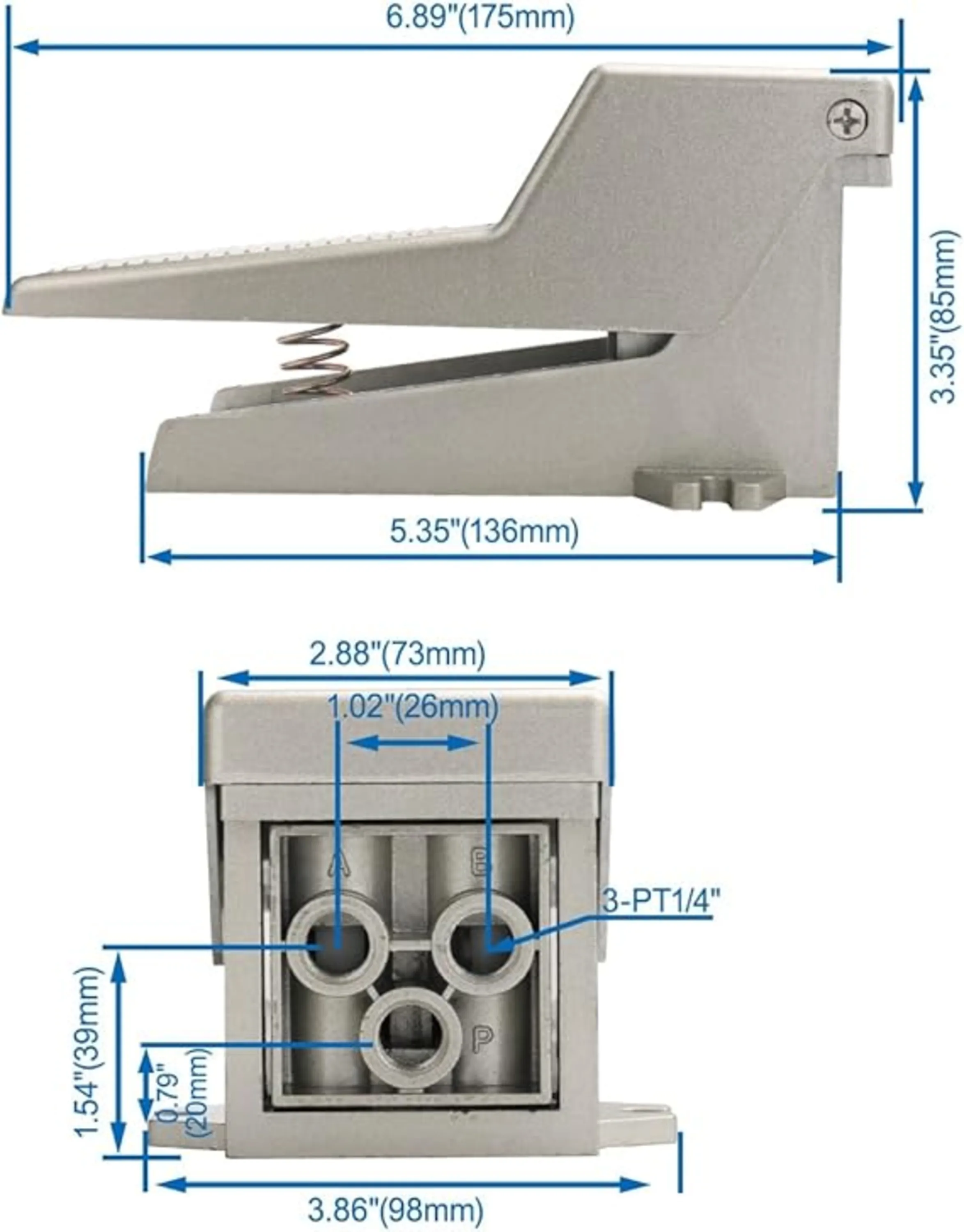 پدال 2-5 ساده ایرکنترل Aircontrol سایز 1/4