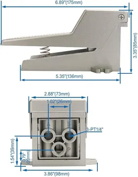 پدال 2-5 ساده ایرکنترل Aircontrol سایز 1/4