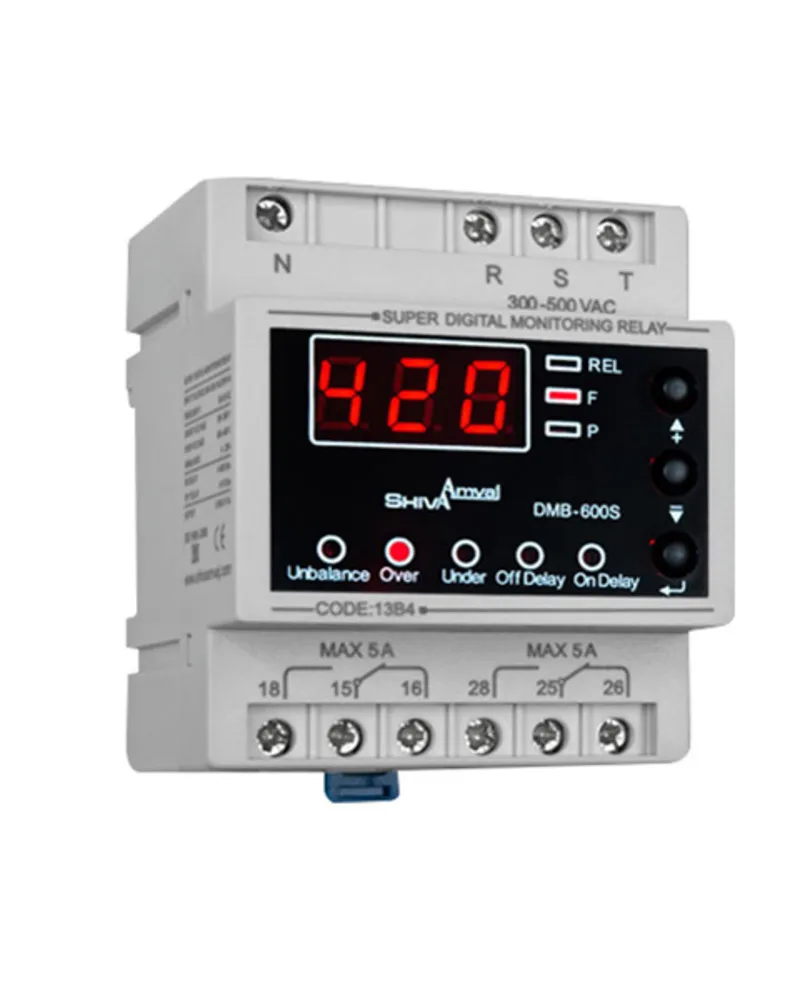 عکس سوپر کنترل فاز دیجیتال DMB-600S شیوا امواج مناسب حفاظت برق صنعتی