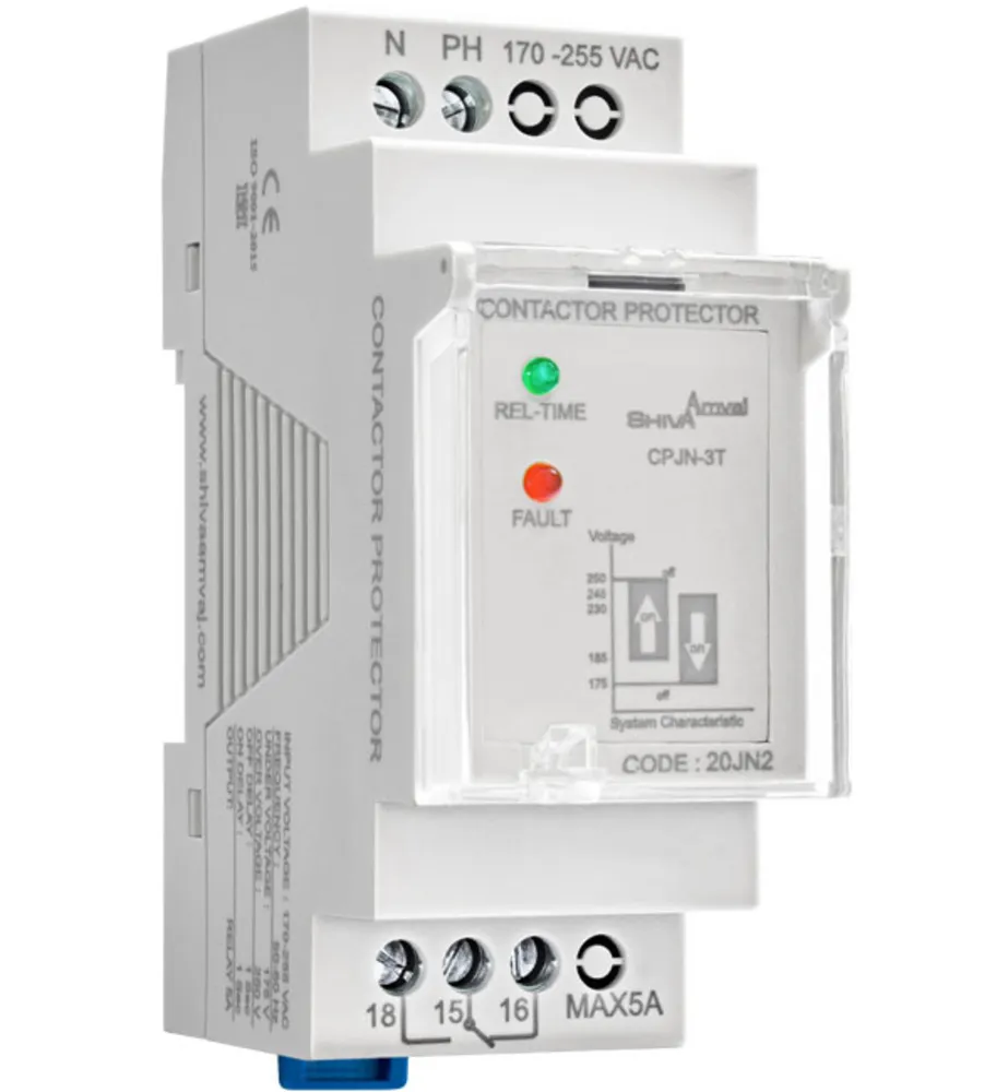 محافظ کنتاکتور 180S سری N(کنترل فاز تک فاز) شیوا امواج مدل CPJN-T180