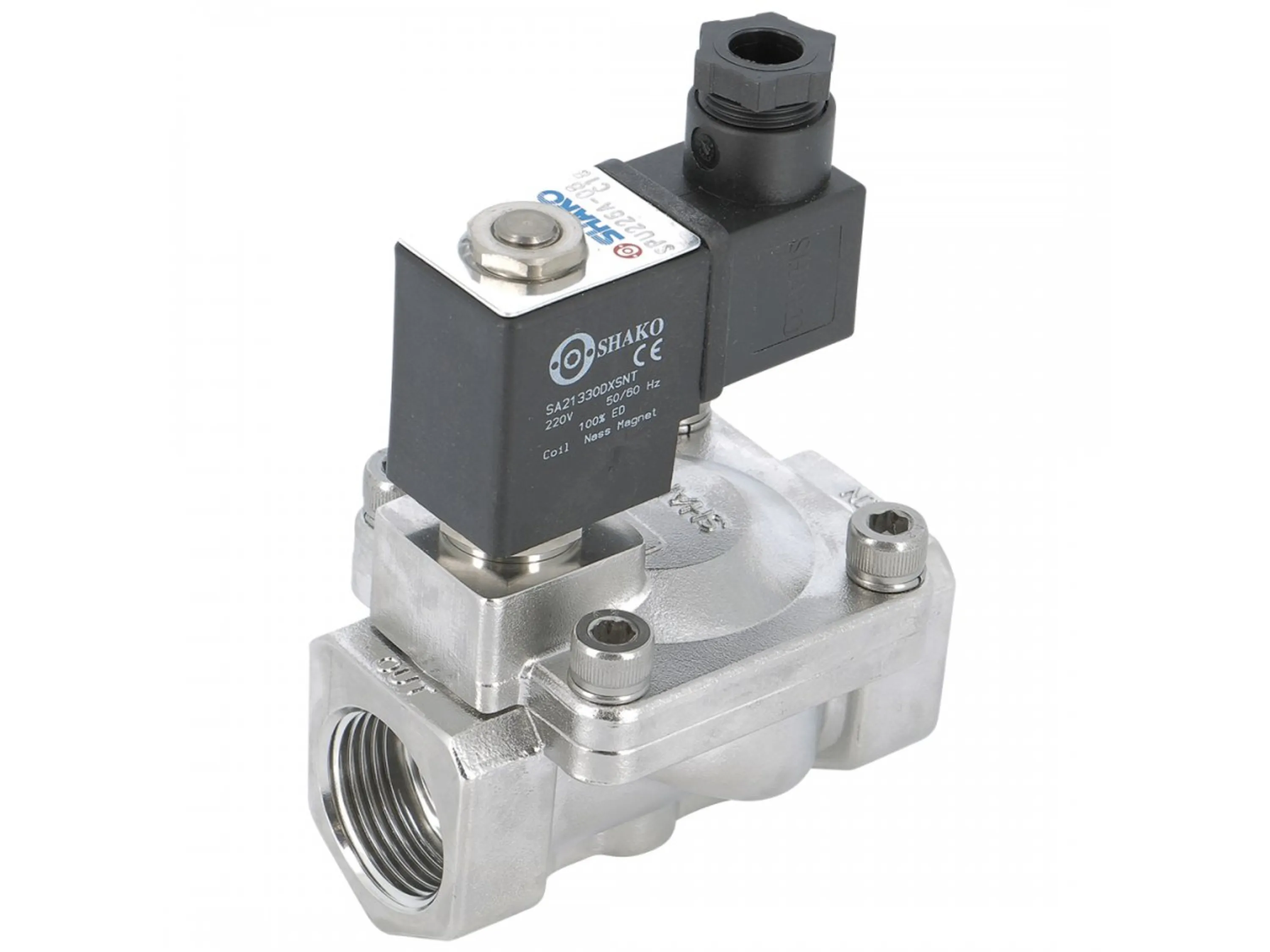 2/2 Shaco 1 inch steel solenoid valve, model SPU225-08 | Stainless steel, durable and reliable