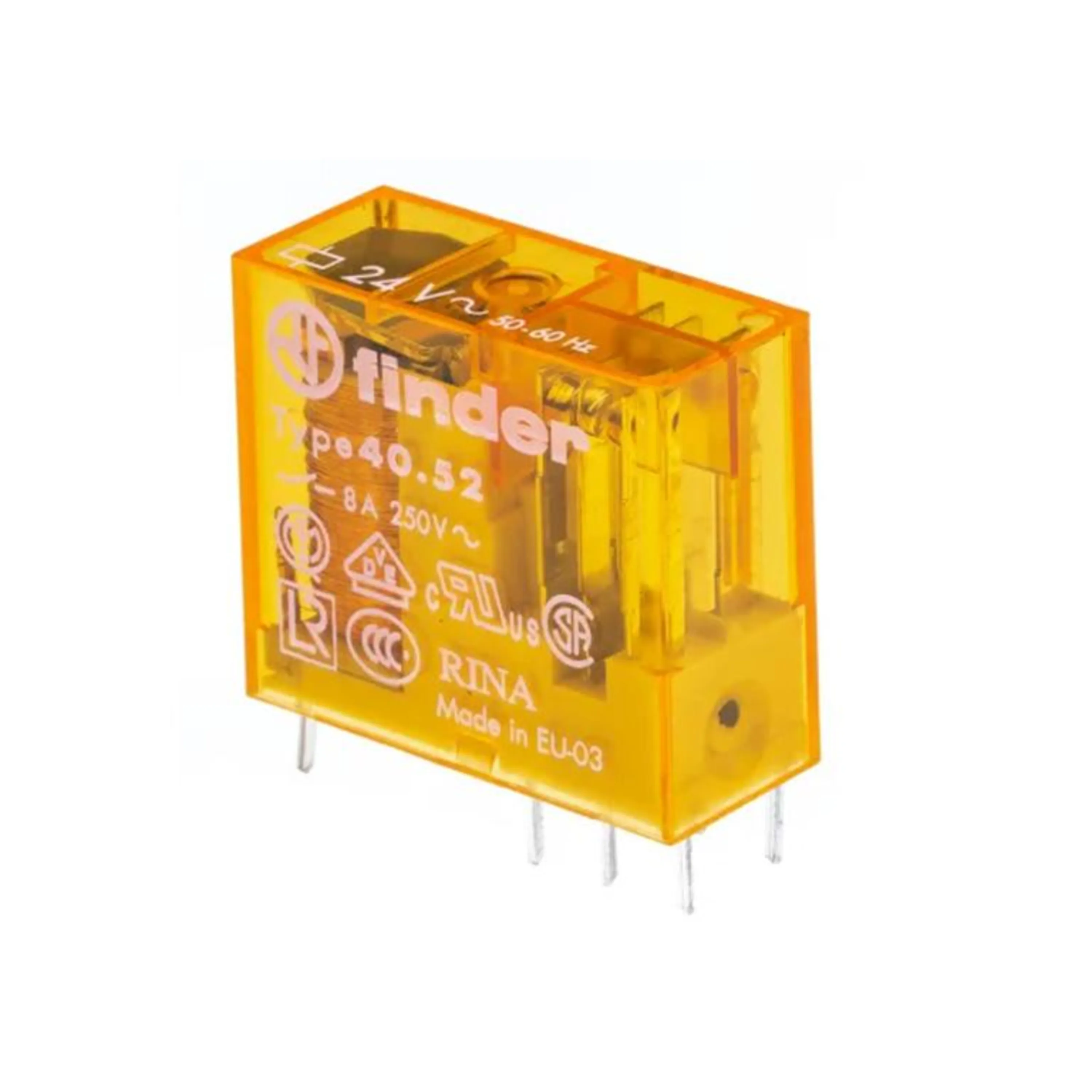 رله 24vAC دو کنتاکت 8 آمپر فیندر با شناسه فنی 405281100000