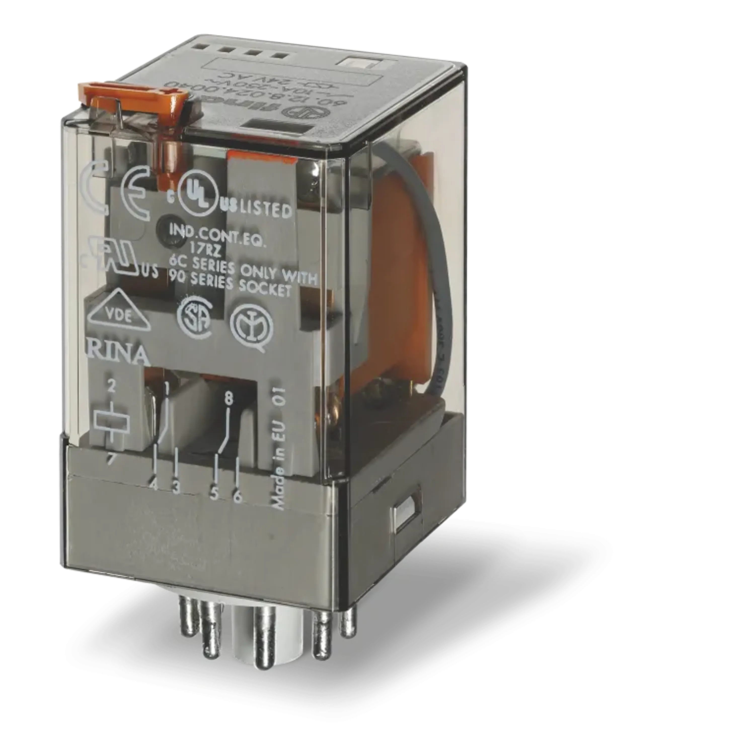 رله های 2 کنتاکت 10 آمپر 8 پین فیندر (جهت نصب بر سوکت 90)