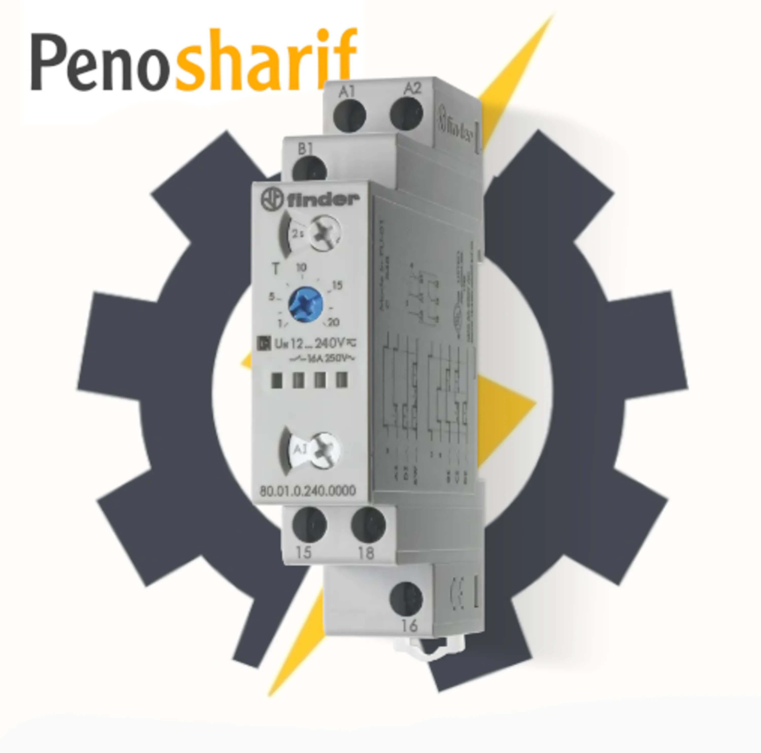 تایمر فیندر تک کنتاکت 16 آمپر نصب بر ریل چند کاره DC/AC با شناسه فنی 800102400000